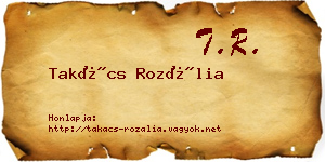 Takács Rozália névjegykártya